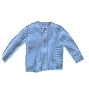 Baby Dior Blue Front Zip Cardigan Sweater Size 9 Months